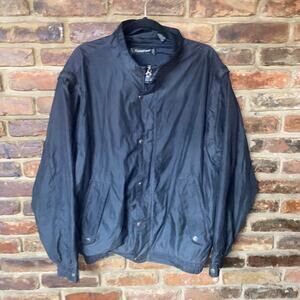 Frenzi Golf Black Full Zip Snap Button Bomber Jacket Coat Men's Size Large